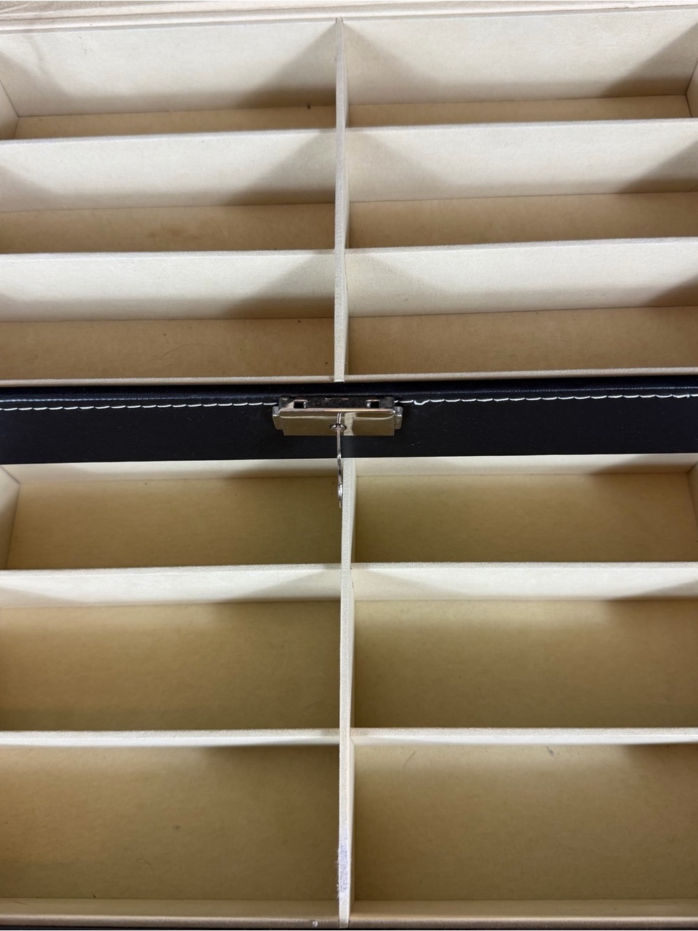 Leather glasses Organizer Box with light gray Interior